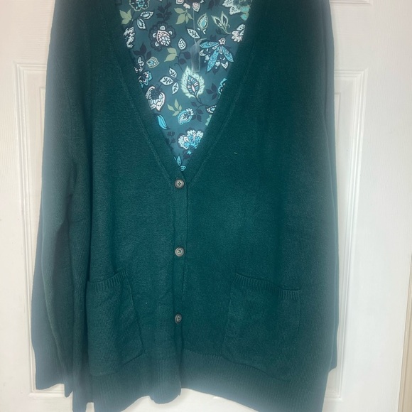 Jason Wu Hunter Green again Sweater Flora Print - Picture 3 of 12